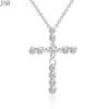 45cm wedding   Copper necklace  for women cyrstal Cross pendant jewelry  fashion cute  party