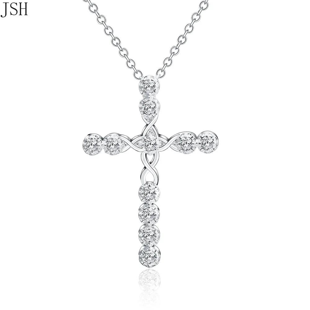45cm wedding Copper necklace for women cyrstal Cross pendant jewelry fashion cute party