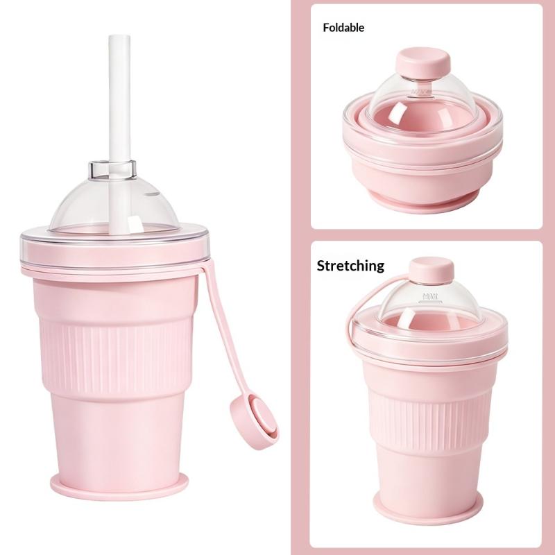 Foldable Silicone Ice Ball Maker Cup Ice Mold For Cocktails Large Sphere Easy Release Reusable Freezer Travel Mug