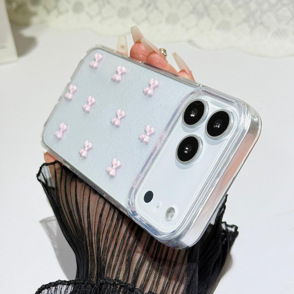Cute 3D Bow Sparkle Case For iPhone 17 Pro Max 17 Pro 16 Pro 15 14 13 12 11 Camera Lens Protector Shockproof TPU Bumper Cover