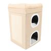 Indoor Cat House Winter Warm Cat House 3 Tier Pet Cave Foldable Cat Bed for Indoor Home Beige