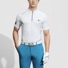Fila Golf Series Letter Print Knitted Golf Elite Short Sleeve Polo Shirt Men Polo Shirts Jade-White A11M415104F-WT