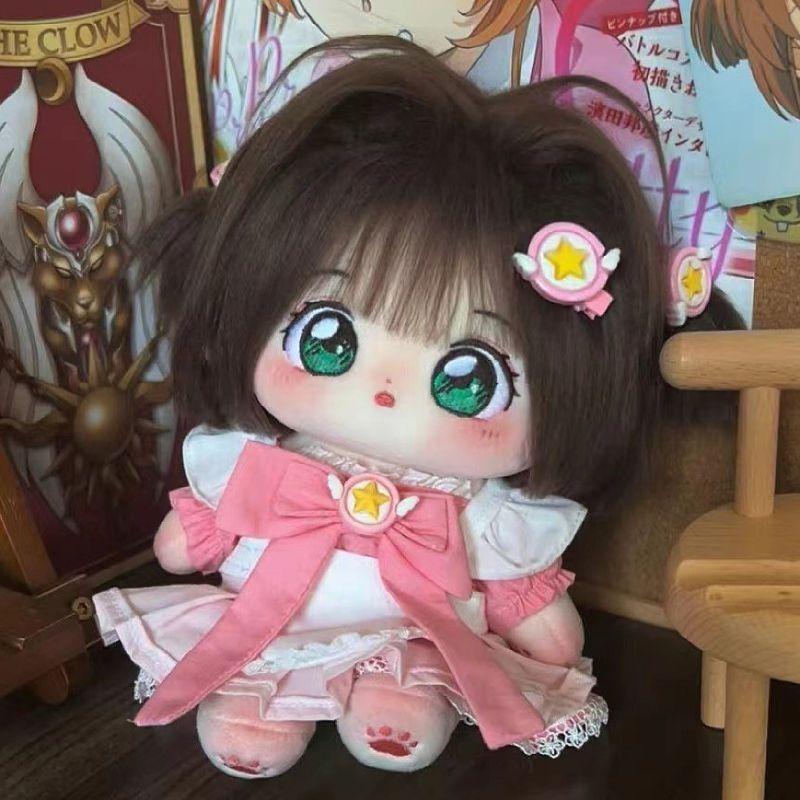 Stoffpuppe 20cm Anime Kirschblütenmädchen Cosplay Plüschpuppe Körper mit Skelett Niedliches Cartoon-Spielzeug für Kinder Geschenke Geburtstag