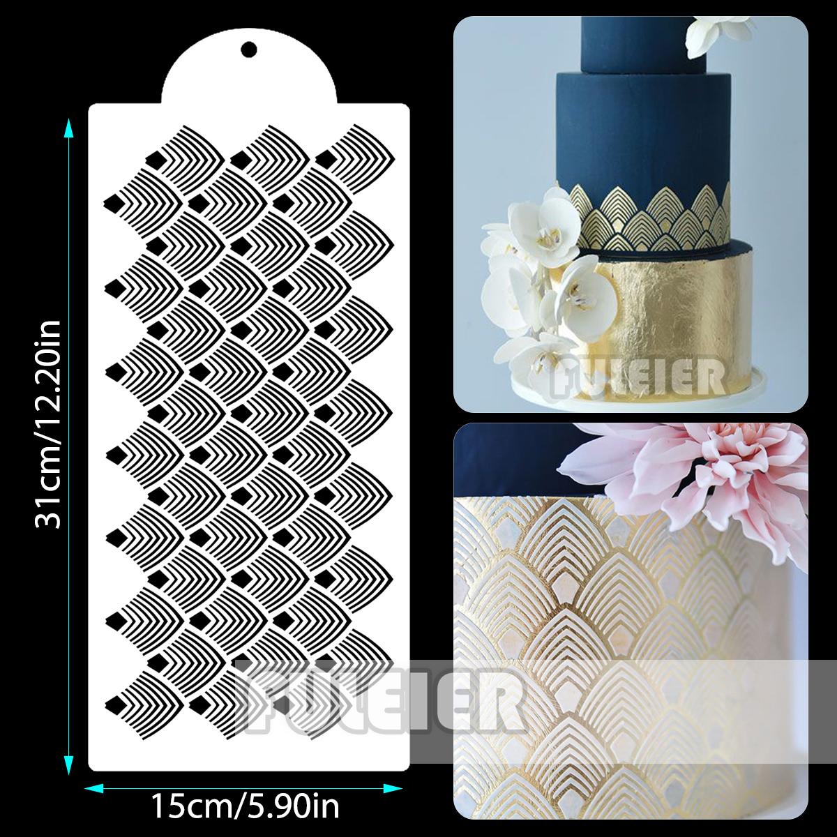 

Cake Stencil Fondant Lace Spray Cake Mold Boder Stencils Template Baking Pastry Cake Decoration Tool Pattern Printing Stencil
