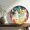 Vibrant Cats Art Wall Clock, Decorative Silent Quartz Clock for Home Office, Colorful Feline Design Timepiece, Unique Animal Lov