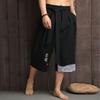 Summer Men Chinse Style Hanfu Pants Men Asian Bath Pants Male Prints Kimono Traditional Trousers Male Cotton Cropped Pants