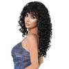 Parrucca Afro Ricci Kinky TikTok con Frangia - Capelli Sintetici Neri Jet con Texture Afro, Ricci 3C-4A Resistenti al Calore, Parrucca Protettiva dall'Aspetto Naturale