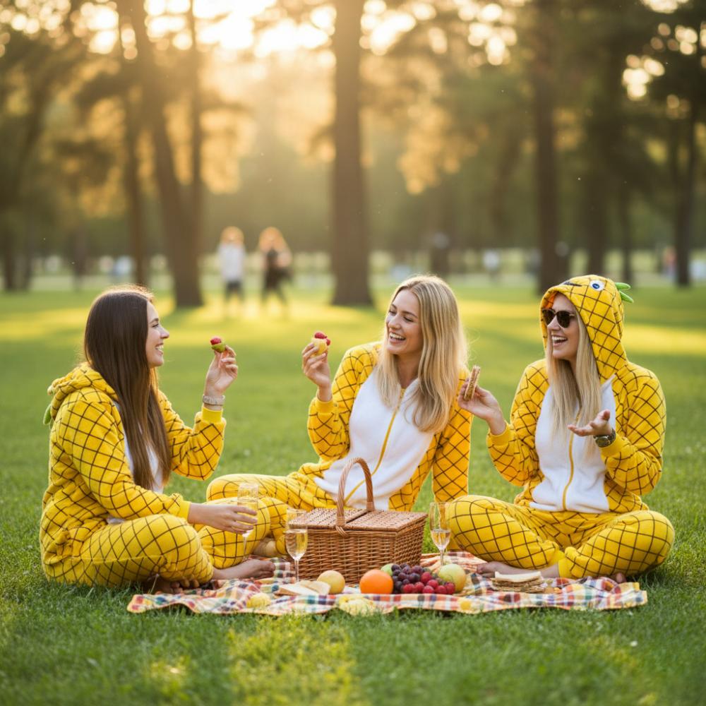 Pineapple kigurumi onesie costume women's pajamas men's warm tracksuit disguise size M