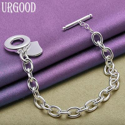 925 Sterling Silber Romantisches Herz Armband Party Geschenk Schmuck