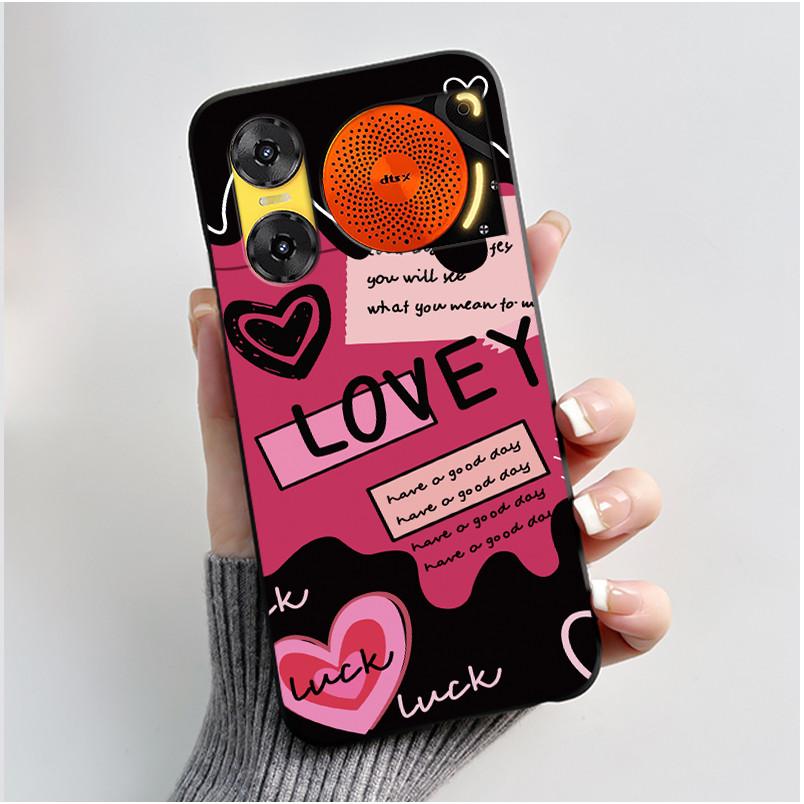 

For ZTE Nubia Music 2 Case Cartoon Black Matte Silicone Soft Back Cover For Nubia Music2 Phone Cases 6.7 Protective Shell Z2460 Nubia Music 2