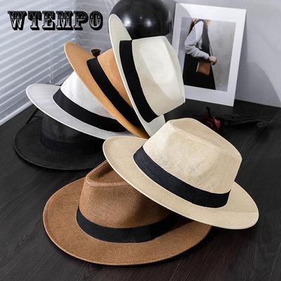 Opvouwbare Oprolbare Trilby Hoed met Korte Rand Panama Strandhoed Fedora Stro Zonnehoed voor Mannen Vrouwen, Ideale Keuze voor Cadeaus