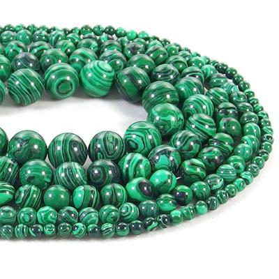 Bright Malachite Gemstone Round Loose Spacer Beads 16 Strand 4 6 8 10 12mm