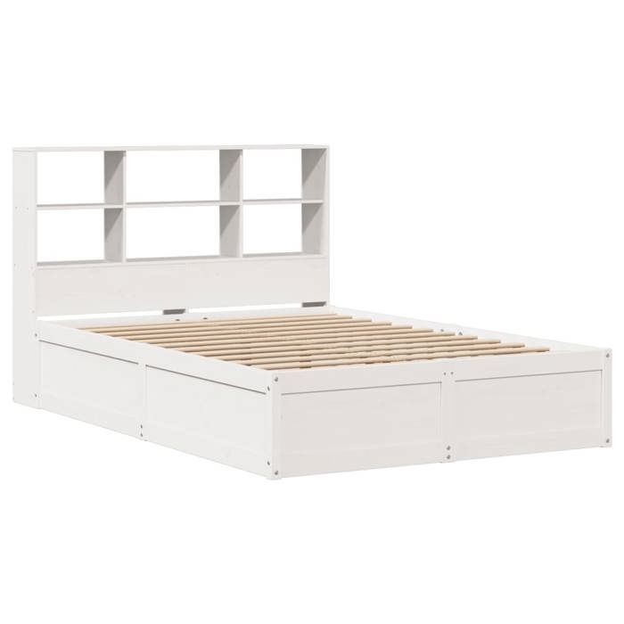 VidaXL Cadre de lit sans matelas blanc 140x200 cm bois de pin massif, lit, cadre de lit en bois massif, meuble de chambre à 3323456