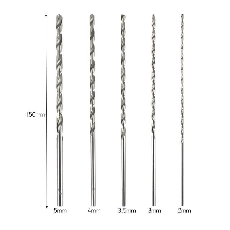 High-Speed Steel Extended Twist Drill, Straight Shank, 150mm/200mm Length