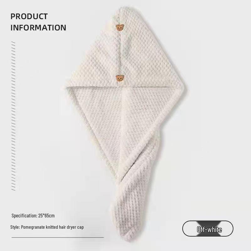 Damska Gruba Chłonna Czapka do Suszenia Włosów na Jesień/Zimę do Kąpieli i Prysznica