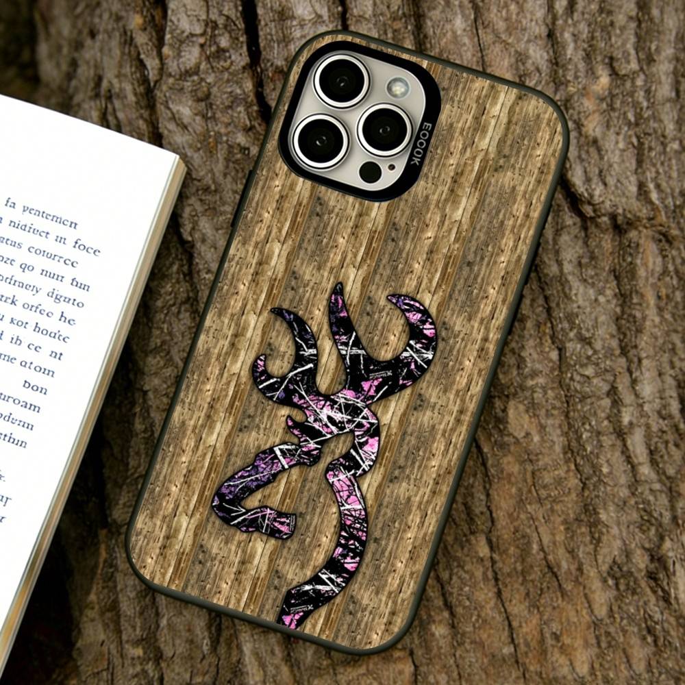 Deer Hunting Camo Phone Case For iPhone 17,16,15,14,13,12,11 Plus,Pro Max,XS,Colorful Silver Black Cover