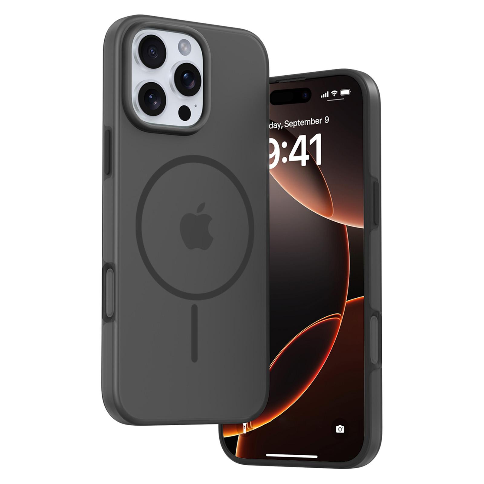 

For iPhone 16 Pro Case Compatible with MagSafe Ice-Transparent Liquid Silicone+PC Phone Cover Grey