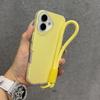 Wrist Strap Silicone Phone Case For iPhone 16 15 14 13 12 11 Pro Max Plus Cute Transparent Lanyard Protector Shockproof Cover