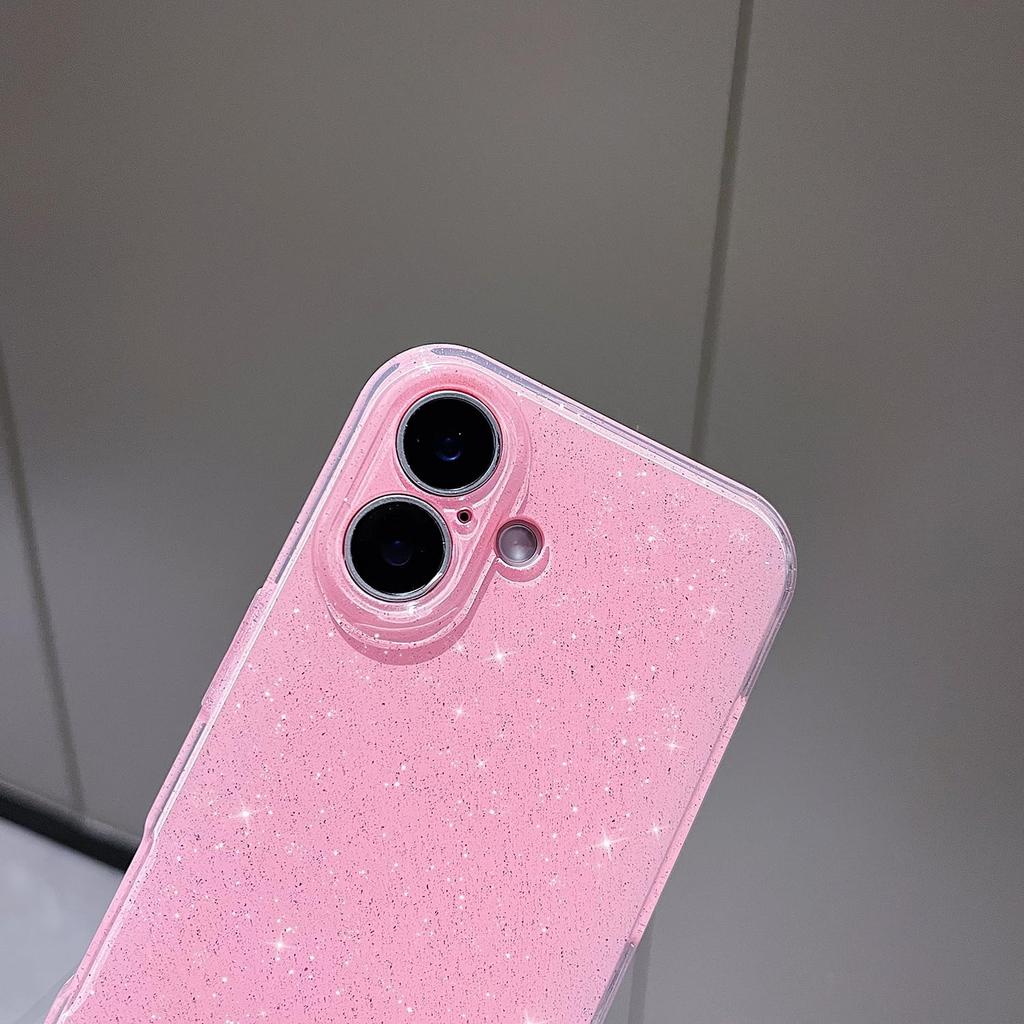 Pink Cute Glitter Case For iPhone 16 Pro Max 15 Plus 14 13 12 11 X XS XR SE 2022 2020 7 8 16Pro Sparkly Shiny Girly Women Girl Phone Cover Accessories