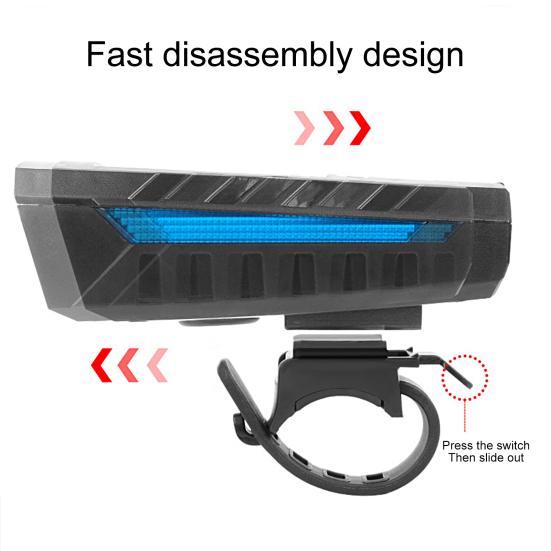 1 Set Bicycle Double Light Waterproof Loud Speakers High Brightness 3 Modes Light Illumination Dual Light Solar Charging Strong Light for Outdoor