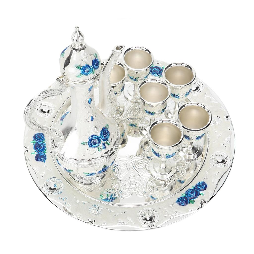 Vintage Coffee Pot Set Multipurpose European Court Style Innovative Metal Tea Pot Cups Set for Home