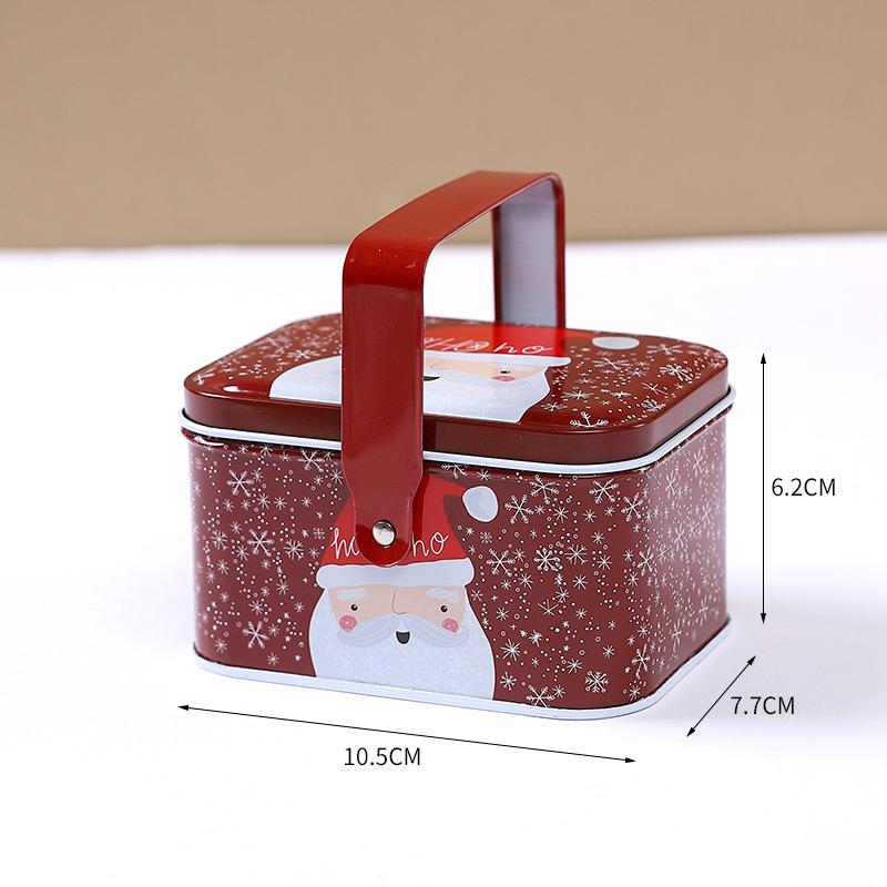 Tin Box Metal Snack Box Biscuit Box Handheld For Holiday Children'S Christmas
