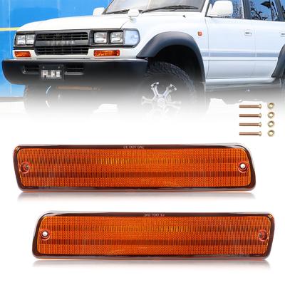 2Pcs Front Bumper Daytime Running Light Turn Signal Light Parking Light For 1991-1997 Toyota Land Cruiser 80 FJ82 Lexus LX450
