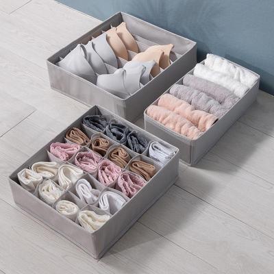 Morandi Fabric Underwear Storage Box – 3-in-1 Organizer for Bras, Socks, and More