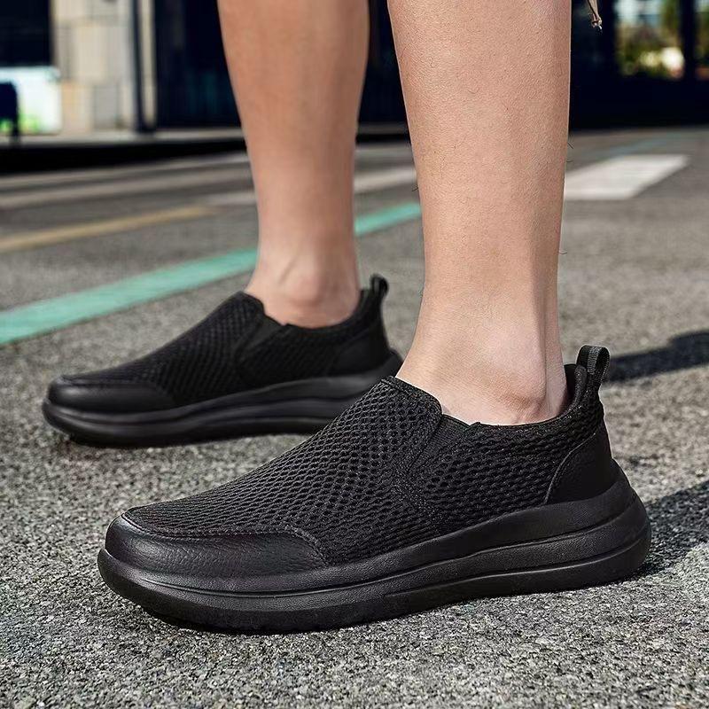 Тканевая обувь весна, лето и осень дышащая сетчатая сетчатая обувь чисто черная спортивная и повседневная обувь 39