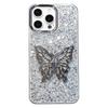 Apple 15Pro Butterfly Mobile Phone Case for iPhone14 Epoxy Sequins High-end Women's Internet Celebrity 13 Soft Case