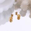 Marka French Small Gold Ball Stud Earrings: 18k Gold-Plated Titanium Steel Jewelry for Women