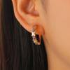 Crystal Zircon Stone Earrings Copper Butterfly Round Earrings Classic Wreath Hoop Earrings  Daily