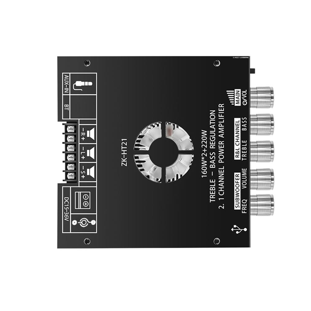 ZK-HT21 TDA7498E Digital Amplifier Module 160WX2+220W Amplifier Board Module AUX/USB Input 2.1 Channel HiFi Bluetooth-Compatible