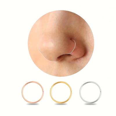 3 szt. 20G/16G 6/8/10mm Kółka do nosa Zestaw Mała Cienka Biżuteria do piercingu Elegancka Minimalistyczna Do przegrody nosowej Kolor Złoty Srebrny Różowe złoto