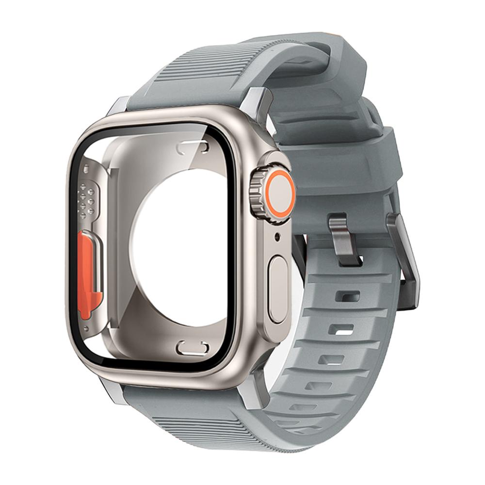 Cinturino in nylon + custodia per Apple Watch Custodia 44mm 45mm 41mm 40mm Copertura in vetro temperato Cambia in Ultra per iWatch Serie 8 7 SE 6 5 3