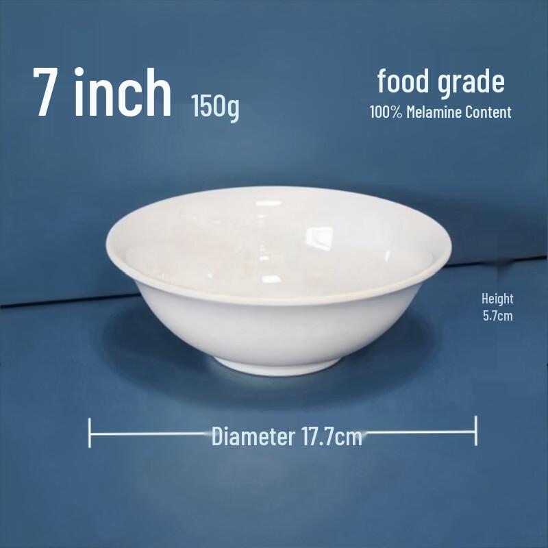 Zhi Shi White A5 Melamine Commercial Bowls (10-Pack)