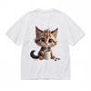 Women's Trend Classic T-Shirt Blue-Eyed Feline Splash Liquid Graphic Tee