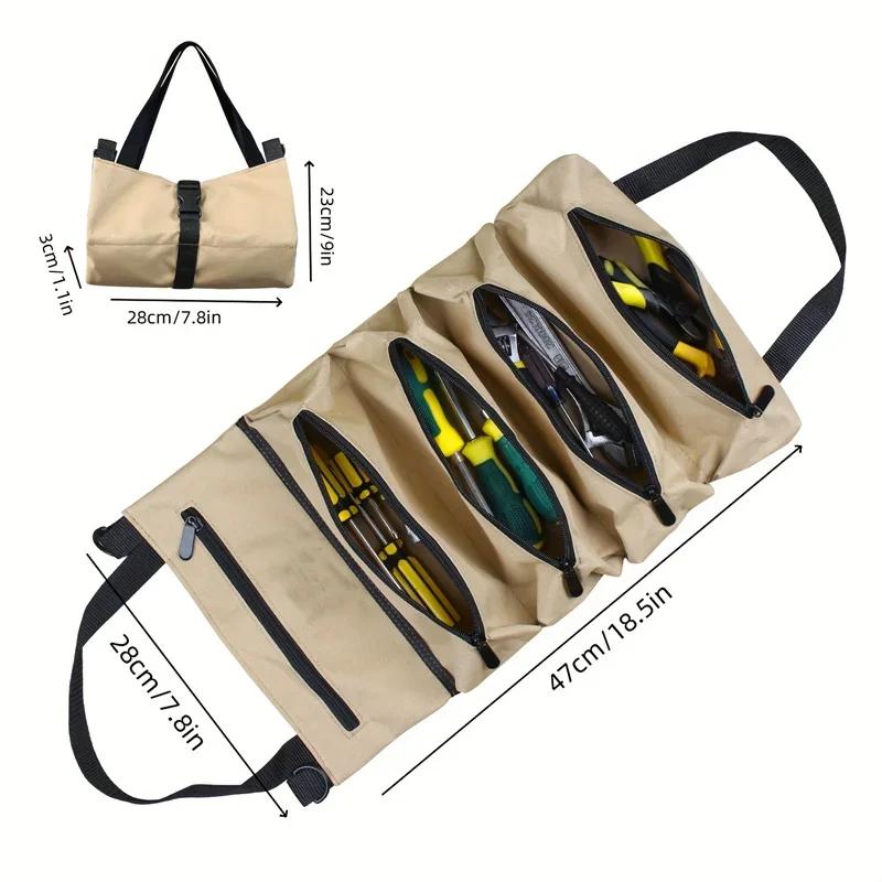 Export Images Tool Bag Organizers Multi-function Large Tool Organizer Bag Heavy Duty Roll Up Tool Bag Organizer Carrier Bag Cam