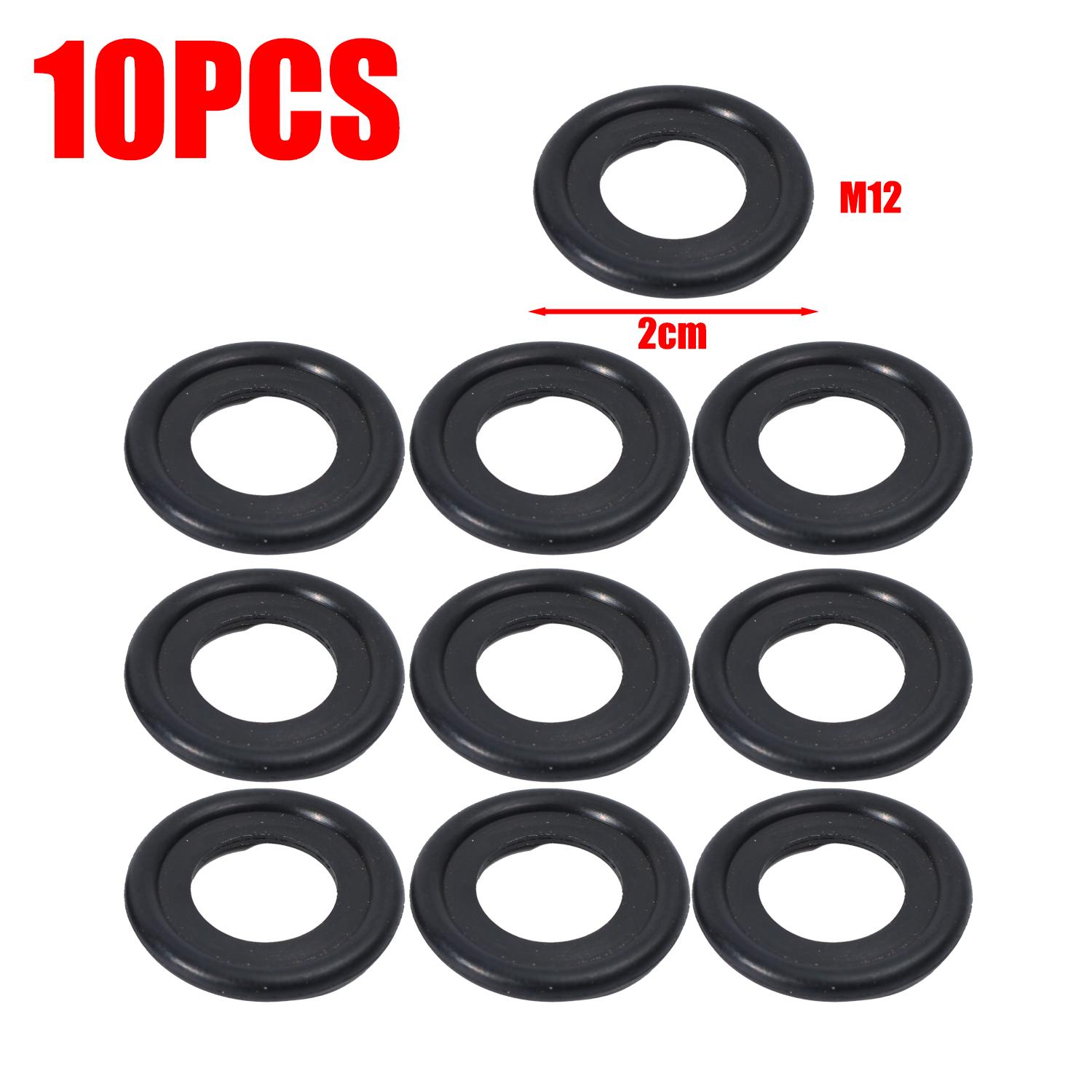 100-10pcs Car Oil Pan Drain Screw Gasket Rubber M12/M14 Oil Drain Plug Gasket Auto Accessories for Buick Chevrolet Ford Mazda 10PCS