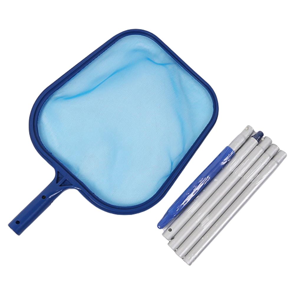 Swimming Pool Leaf Skimmer Net with 5 Aluminum Pole Sections Pool Net Skimmer Rak for Swimming Pools Hot Tubs Spas and Fountains