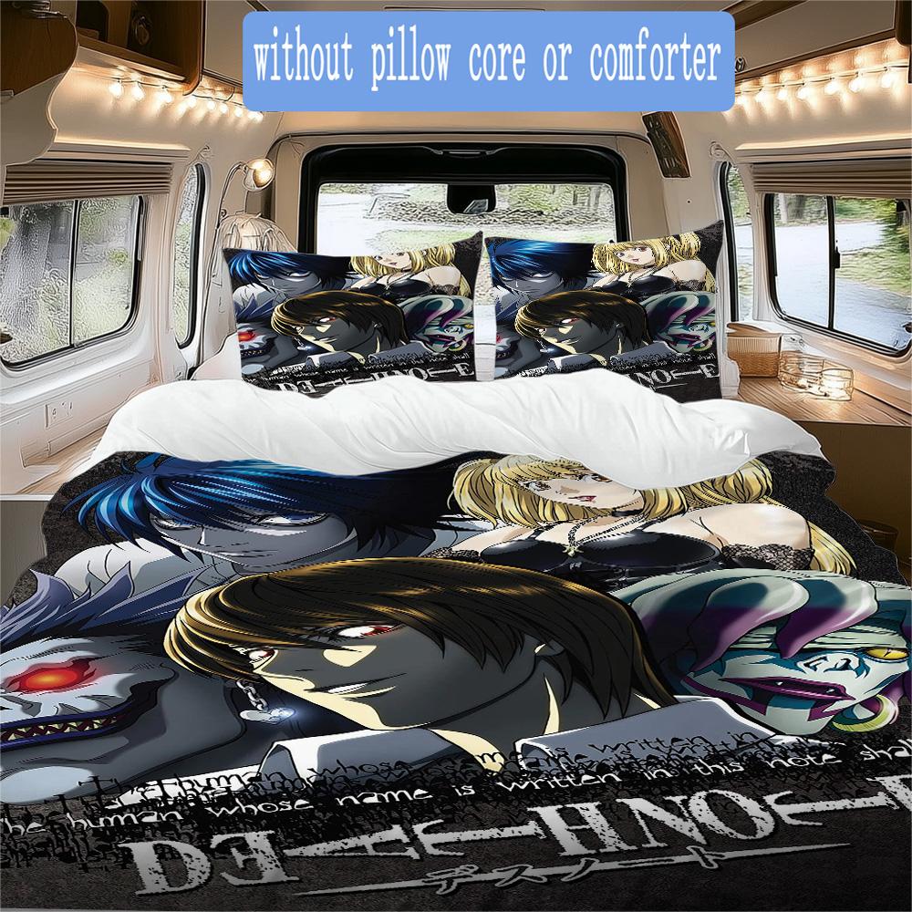 Death Note Pattern Bedding,Quilt Set Quilt Cover Pillowcase Home Birthday Gift (1*duvet Cover+2*pillowcase,without core)XSJT0917484