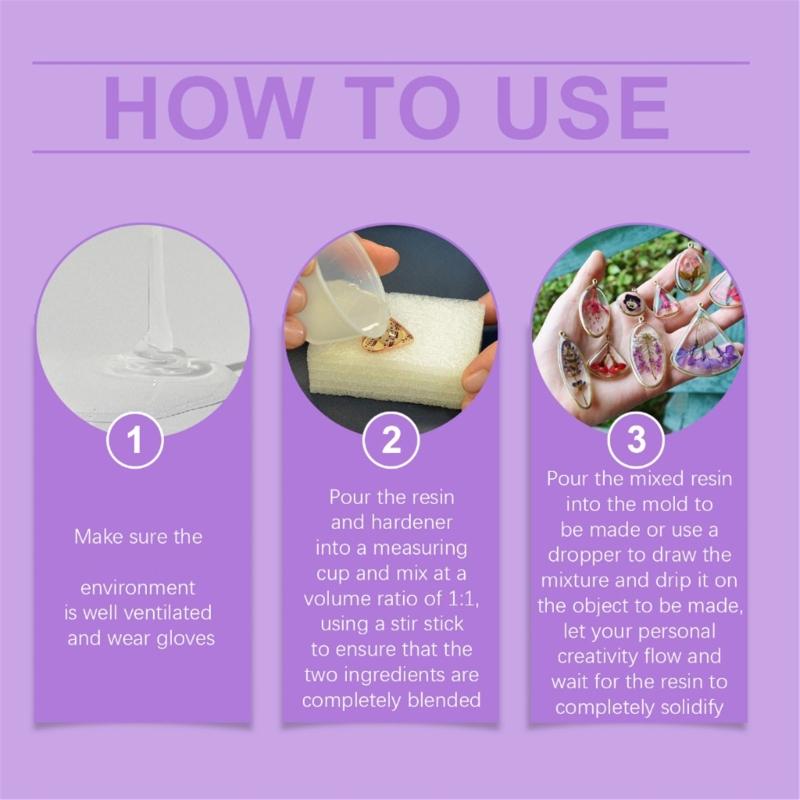 6.76OZ Epoxy Resin Clear for Jewelry Making, Art Resin, Including 4 Pipettes, 2 Measuring Cups, 2 Stick, 2 Pair Gloves