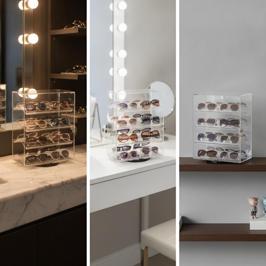 Countertop Display Cabinet with Lock 360-Degree for Retail Counters