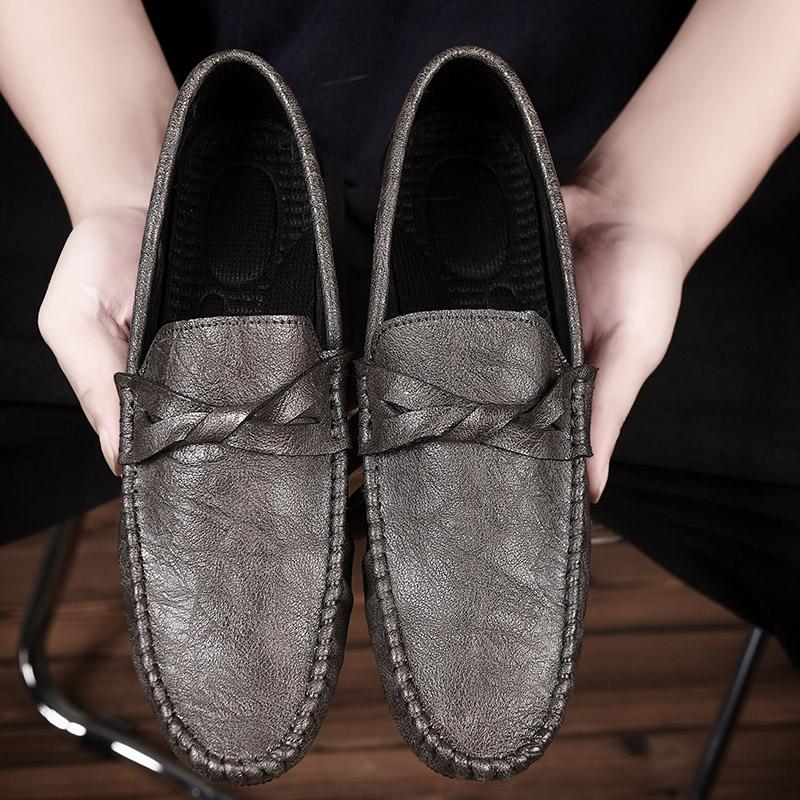 

Мода Горячая распродажа джентльмены Удобная обувь для вождения Мужская мода Бизнес Новые лоферы Легкие Мужские слипоны Офис Мужская обувь 44 серый