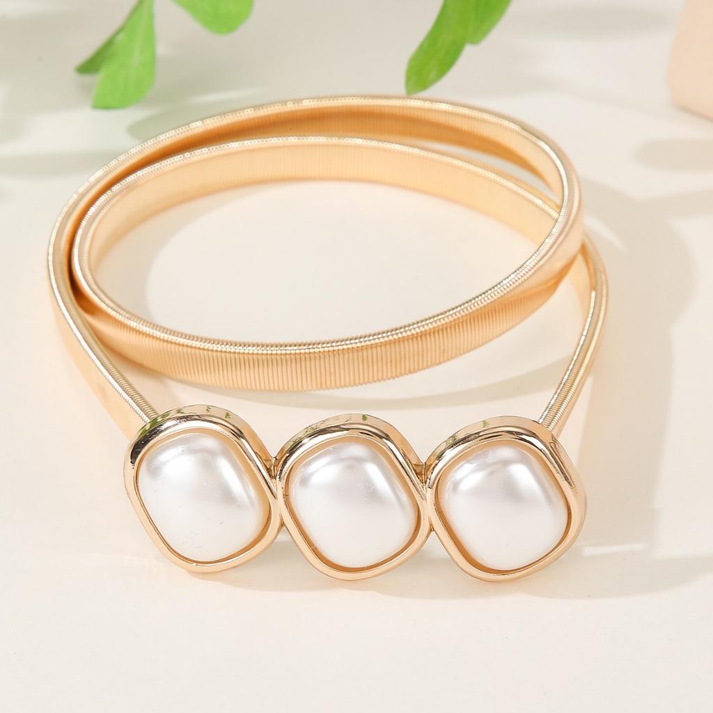 Metal Spring Belt Women'S Dress Shirt Sweater Elastic Elastic Waist Chain Waist Seal