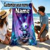 Custom Name Personalized Cosmic Bot Crew Print Beach Towel, for Trip Camping Beach Party Home Decor, Birthday Gift for Family & Friends