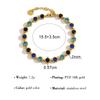 YACHAN Luxury Blue Zircon Crystal Bracelet for Women Chic 18K Gold Plated Stainless Steel Trendy Waterproof Jewelry