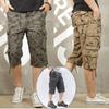 Camouflage Long Length Cargo Shorts Men Summer Casual Cotton Breeches Baggy Multi Pocket Military Capri Pants Tactical Short