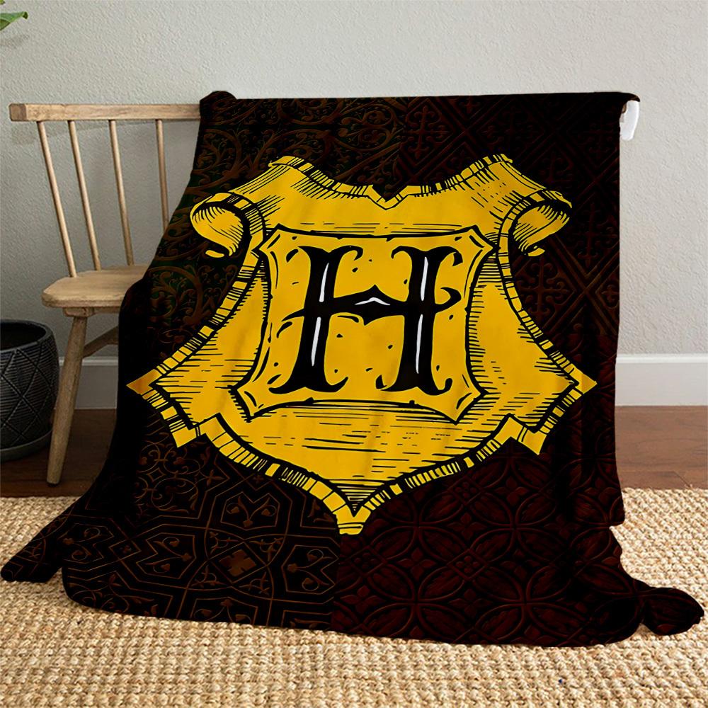 1pc Hufflepuff shield crest Outdoor Flannel Throw Blanket All Season Soft Warmth,Home Decor 1031236