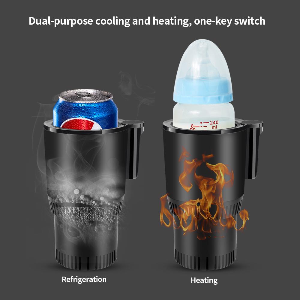 2-In-1 Touch Screen Cooling&Heating Car Cup Electric Cooling Beverage Drinks Cans with Temperature Display for Camping